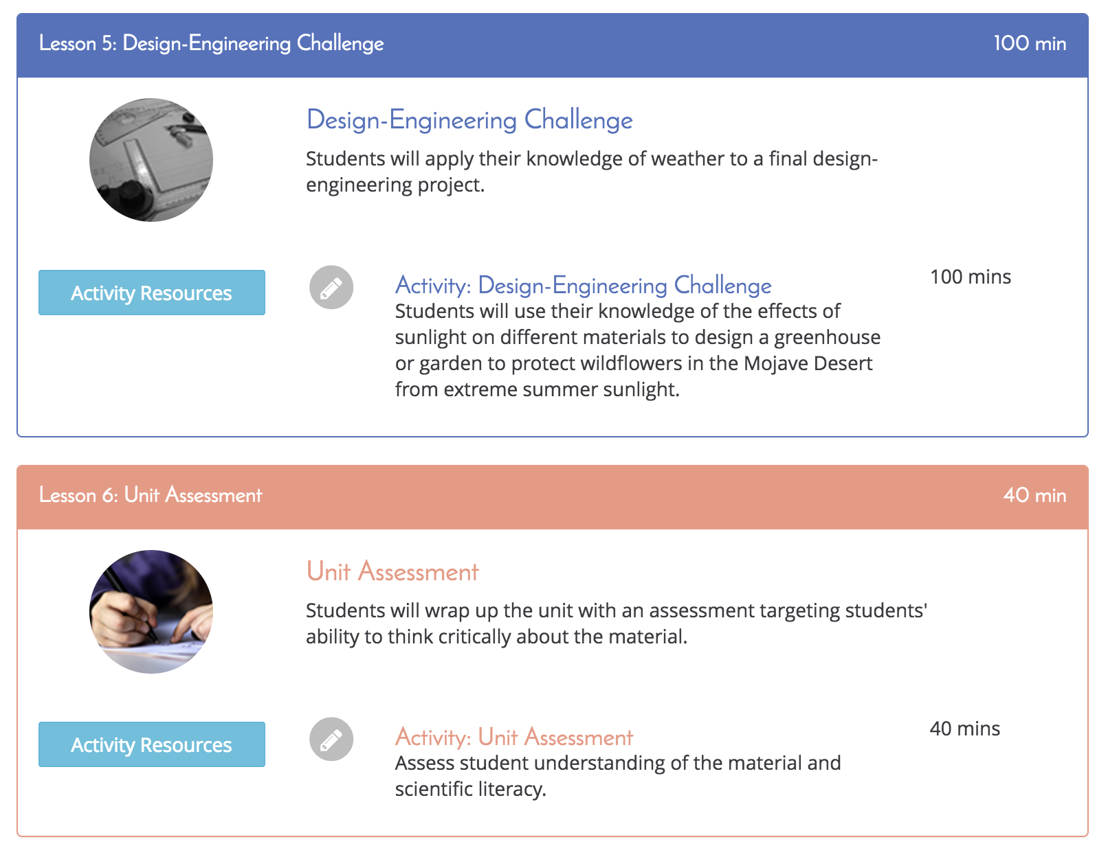 A design-engineering challenge and a unit assessment to go along with the weather lesson.
