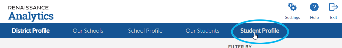 select Student Profile at the top of the page