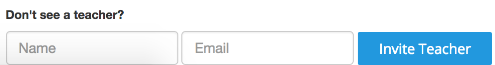 Invite teachers to join Freckle by entering their name and email in the blank fields, then selecting 'Invite Teacher'.